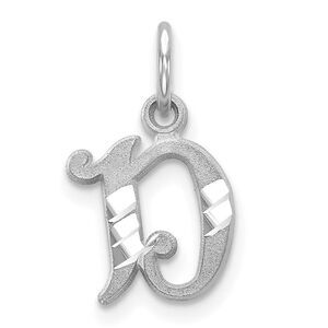 14k White Gold, Isabelle Collection, Mini Letter D Initial Charm